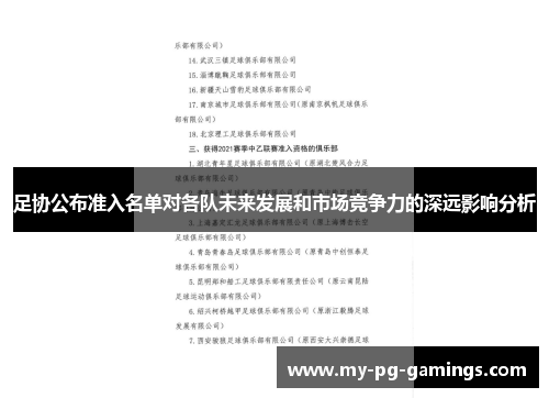 足协公布准入名单对各队未来发展和市场竞争力的深远影响分析